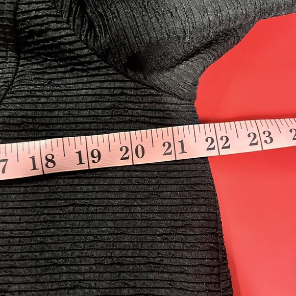 JM Collection Womens Textured Bell Sleeve Jacket Size L Black Career Workwear - Picture 8 of 9